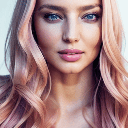 Long Wavy Light Pink Hairstyle AI avatar/profile picture for women